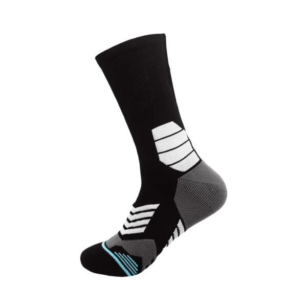 Custom Numbered Basketball Socks Black White (single pack)