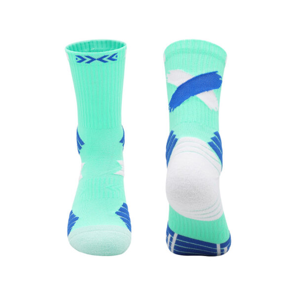 Green Blue White Basketball Socks