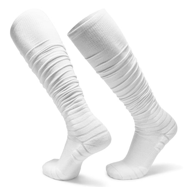 High American Football Socks Scrunch White