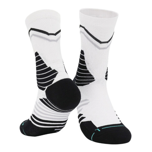Cushioned Crew Basketball Socks White Black