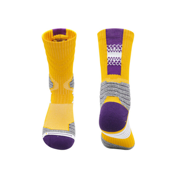 Quarter Basketball Socks Yellow Purple