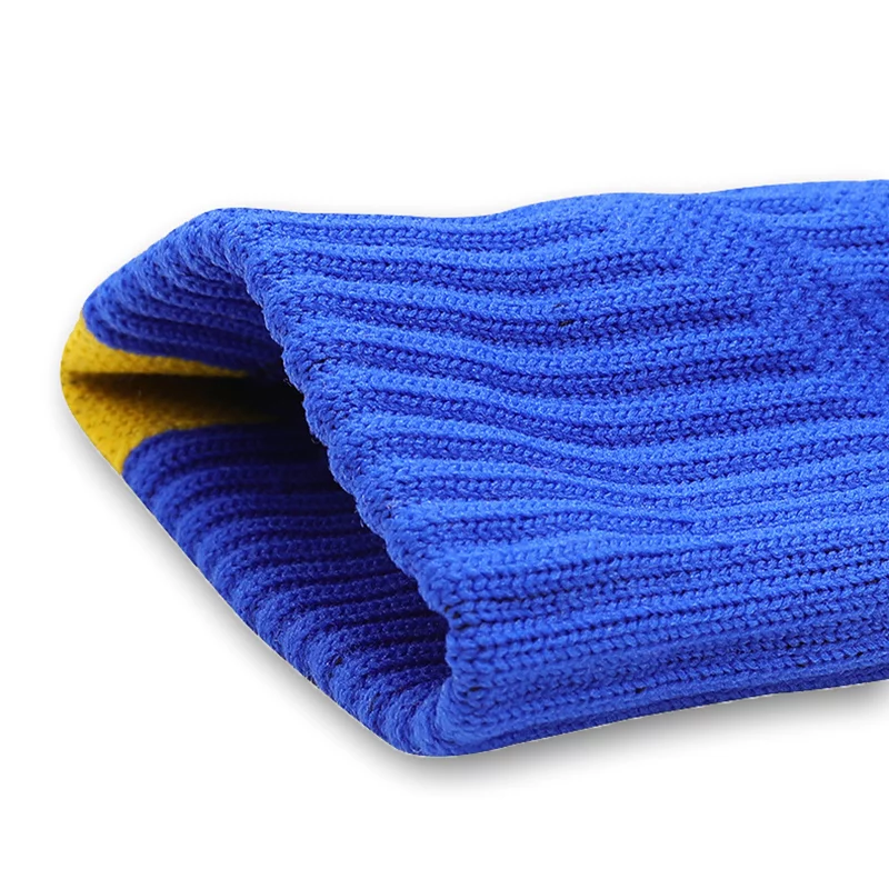 Mid Calf Basketball Socks Youth Blue Yellow - Image 2