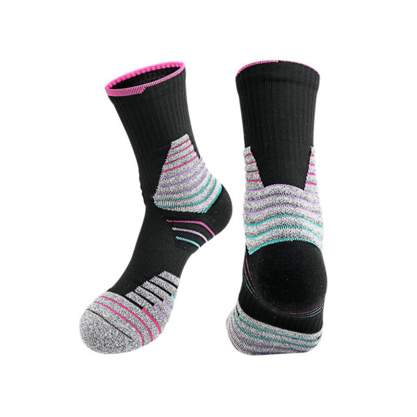 Long Striped Basketball Socks Black