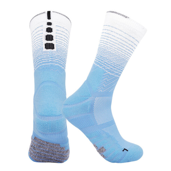 white and blue basketball socks
