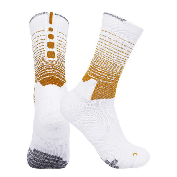 white and gold basketball socks