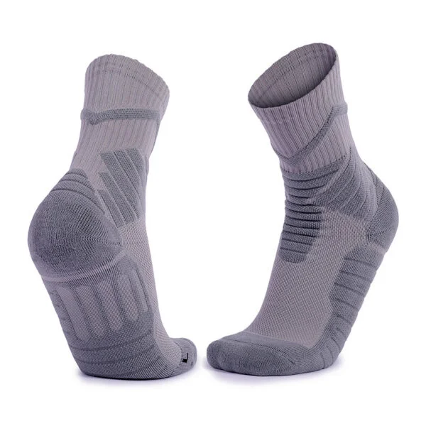 Cotton Basketball Elite Sports Socks Grey