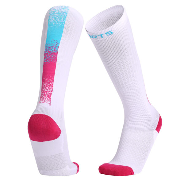 Tall Compression Running Socks Gradient White