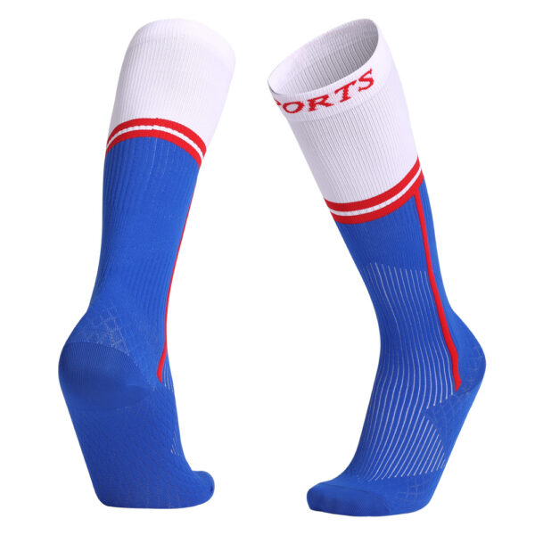 Women Running Compression Socks Blue White