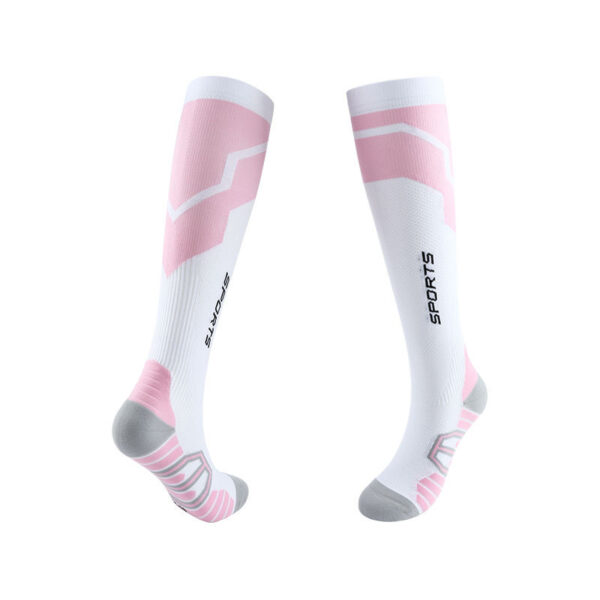 Womens Running Compression Socks Pink White