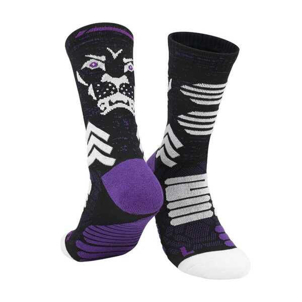 Padded Fun Basketball Socks Black Purple
