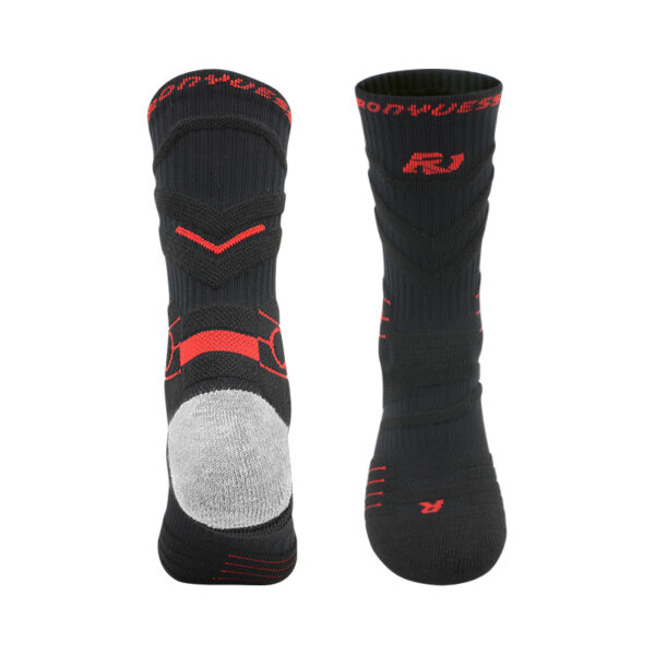 Thick Performance Basketball Socks Black Red