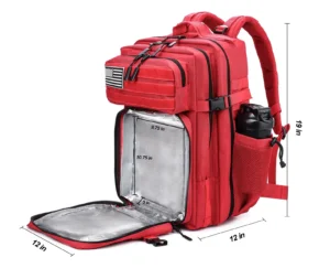 45L Tactical Meal Prep Management Backpack Red size guide