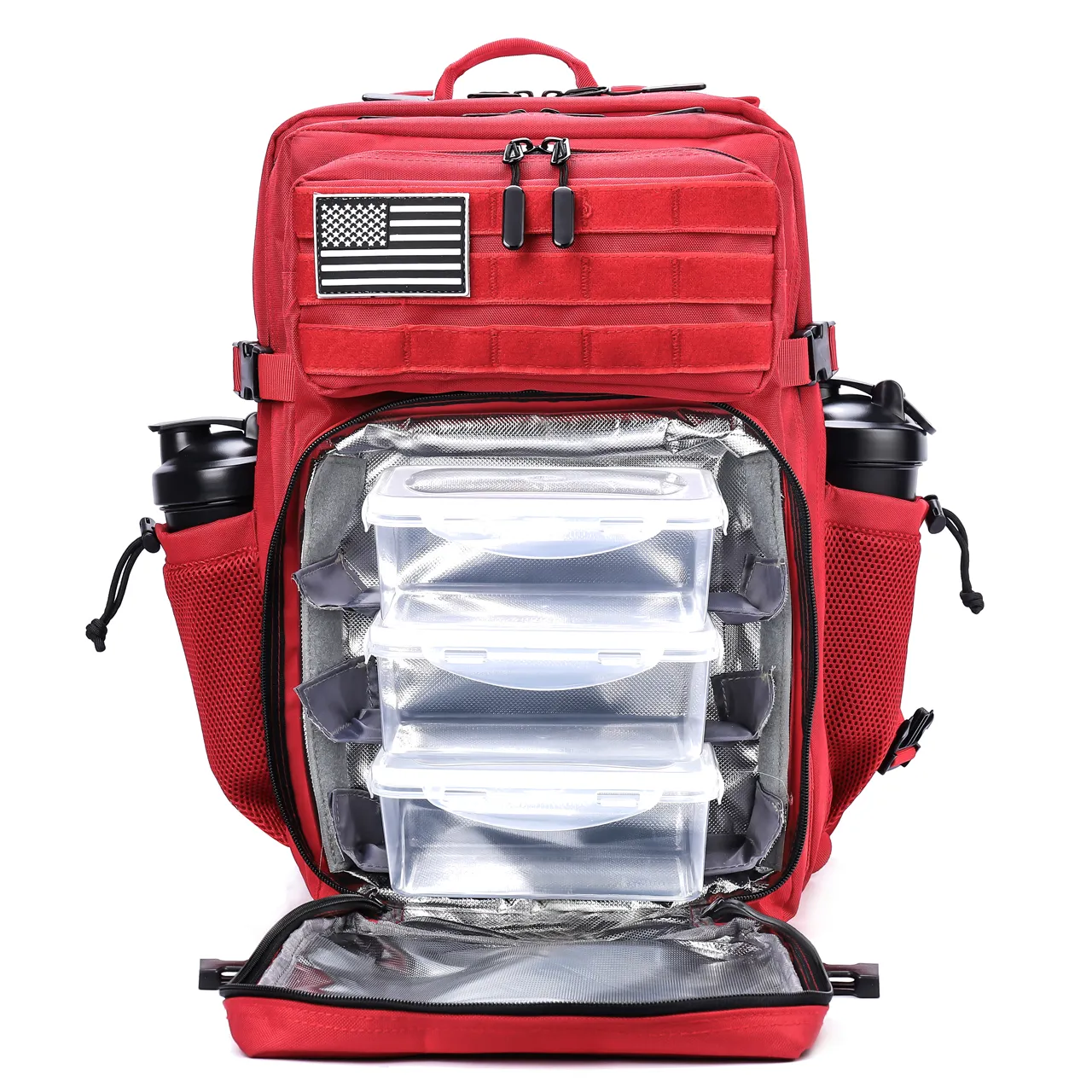 45L Tactical Meal Prep Management Backpack Red
