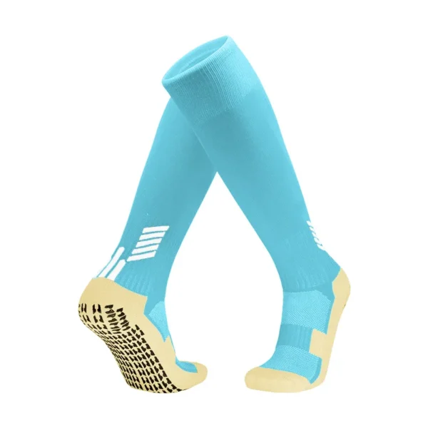 Knee High Grip Football Socks Light Blue