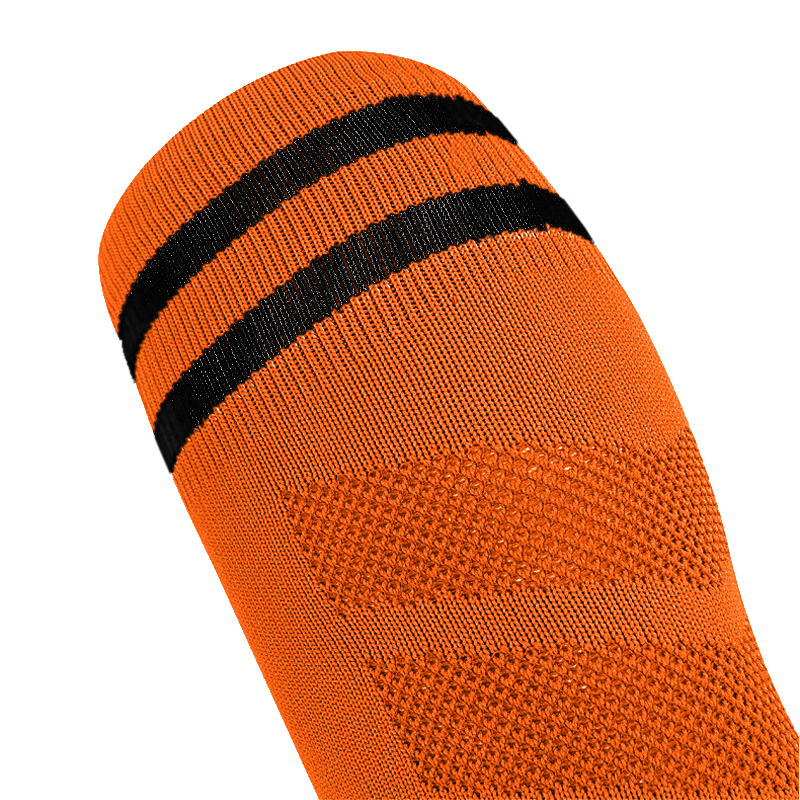 Over Knee Stripe Soccer Socks Orange (2)