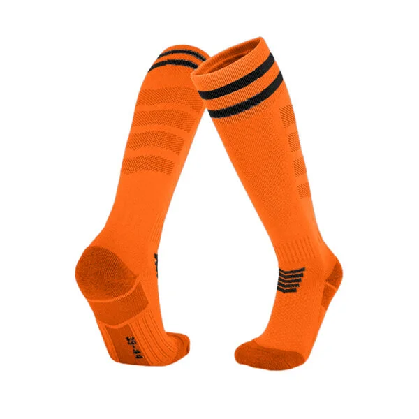 Over Knee Stripe Soccer Socks Orange