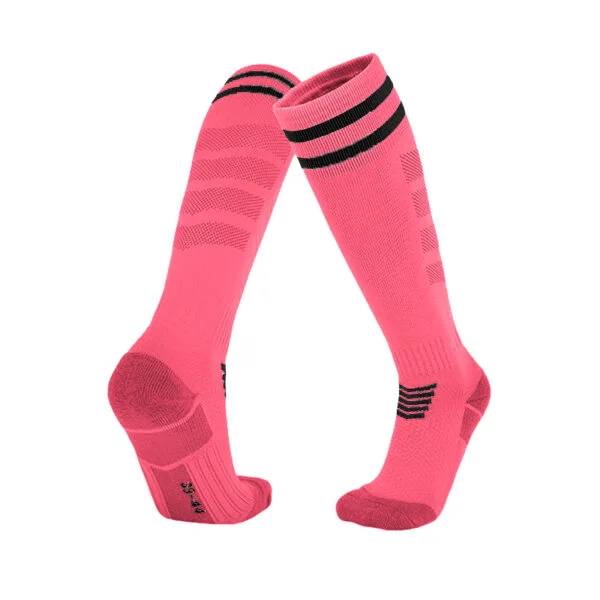 Over Knee Stripe Soccer Socks Rosy