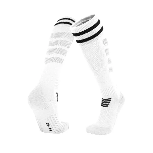 Over Knee Stripe Soccer Socks White & Black