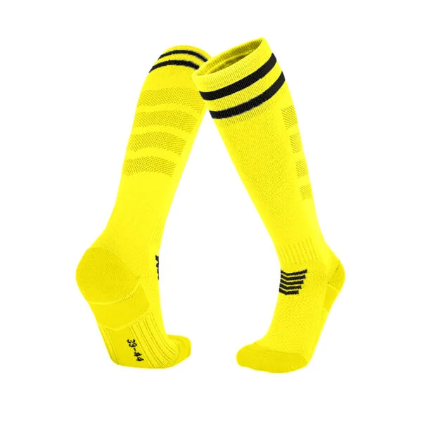 Over Knee Stripe Soccer Socks Yellow