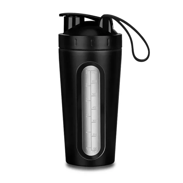 Visible Stainless Steel Protein Shaker Bottle Black