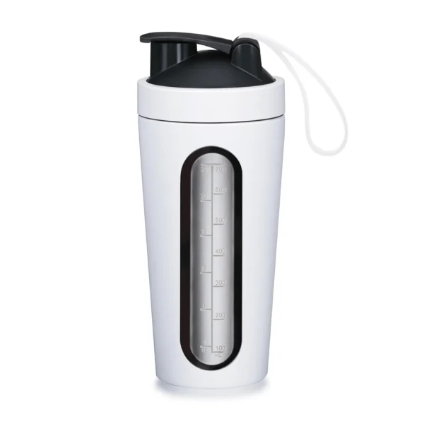 Visible Stainless Steel Protein Shaker Bottle White