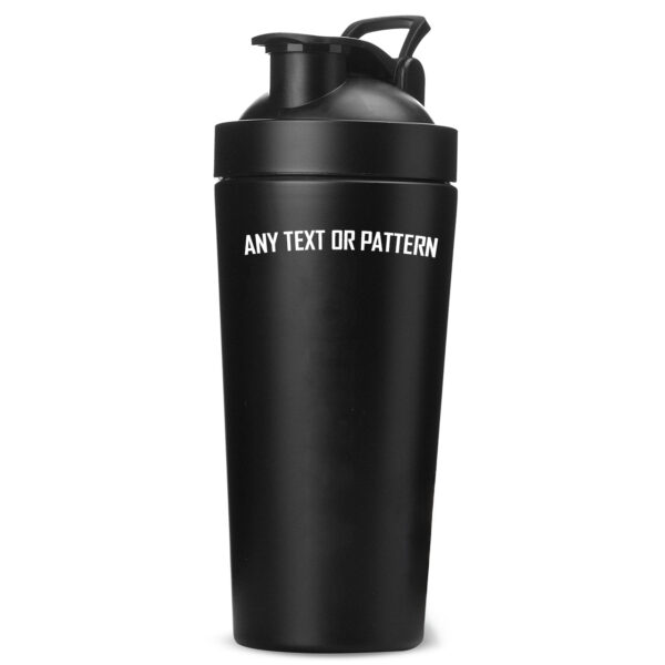 Custom Stainless Steel Protein Shaker Bottle Black 3