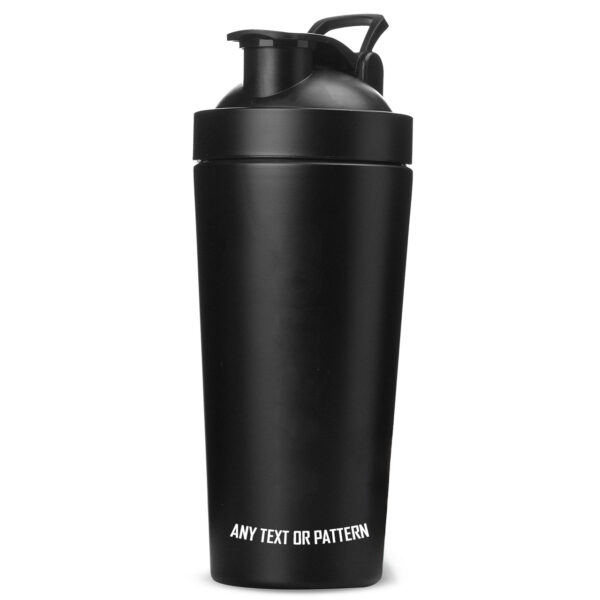 Custom Stainless Steel Protein Shaker Bottle Black 4