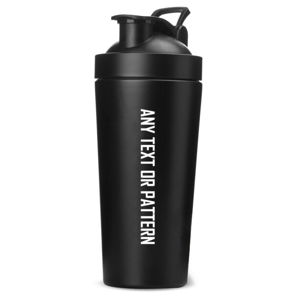 Custom Stainless Steel Protein Shaker Bottle Black