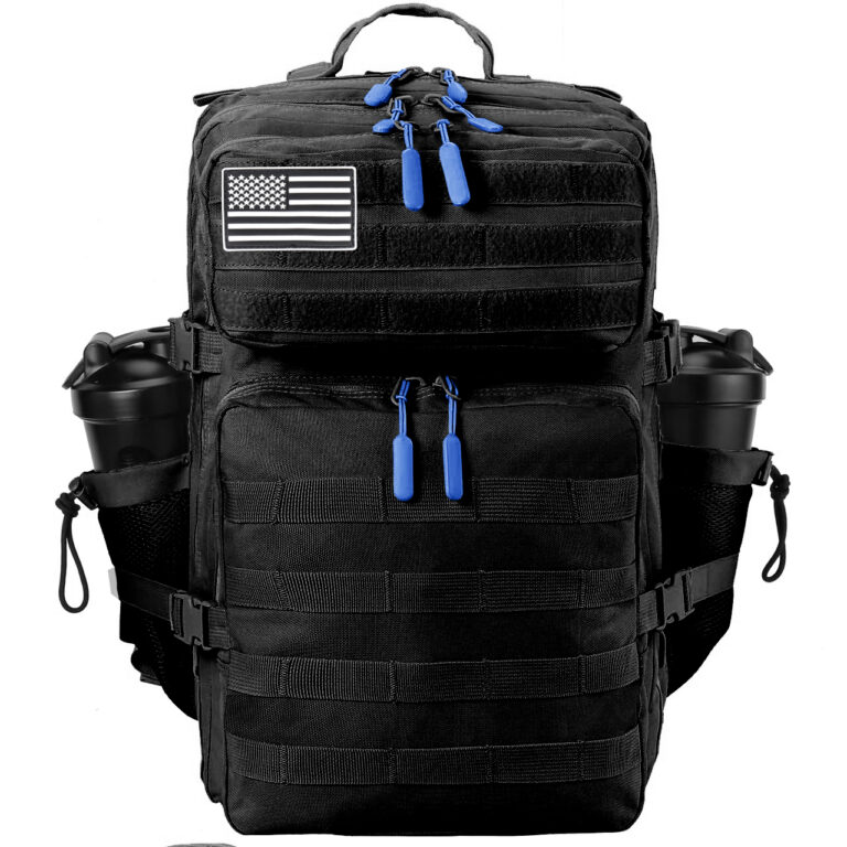 Black Backpack Blue Pull