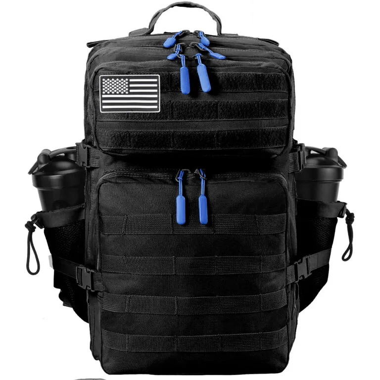 Black Backpack Blue Pull