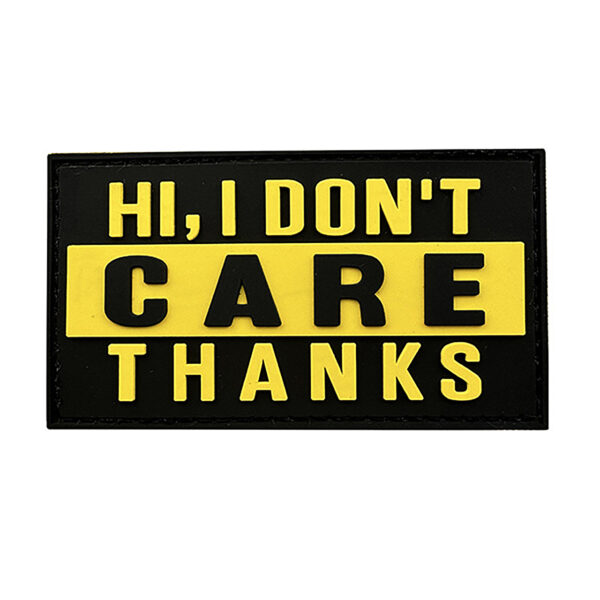I Don't Care Thanks Rubber Patches Yellow