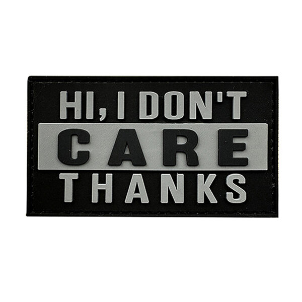 I Don't Care Thanks Rubber Patches Grey