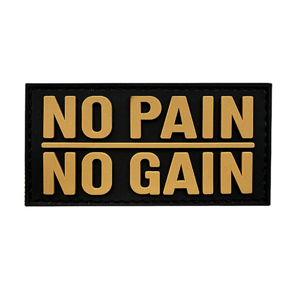 No Pain No Gain Rubber Patches Yellow