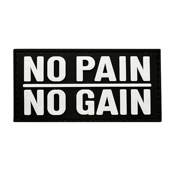 No Pain No Gain Rubber Patches White