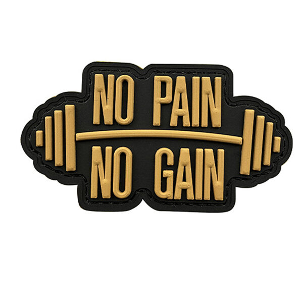 No Pain No Gain Barbell Rubber Patches Yellow