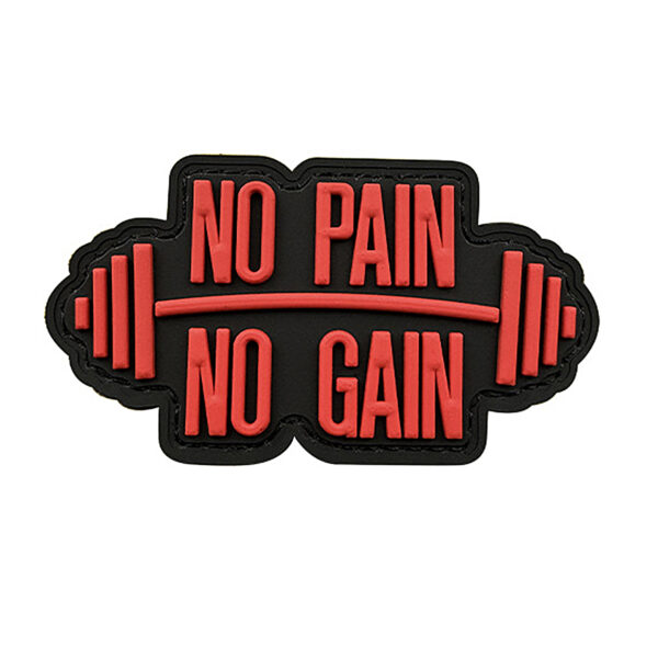 No Pain No Gain Barbell Rubber Patches Red