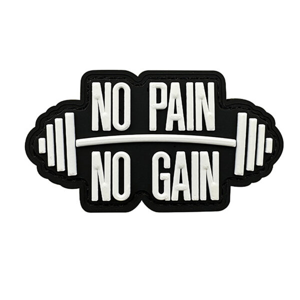 No Pain No Gain Barbell Rubber Patches White